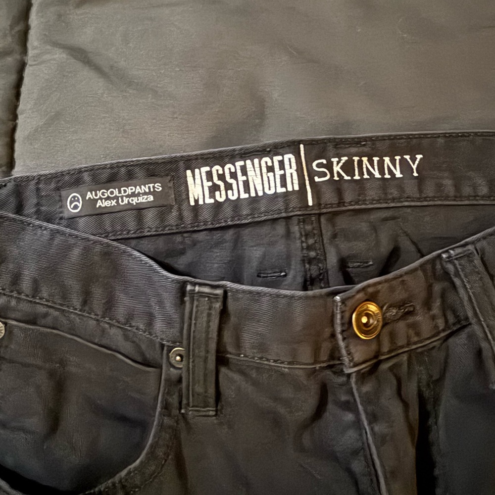 VINTAGE HANDMADE ROTTWEILER LEVIS DENIM COWBOY BLACK JEANS - Picture 4 of 5